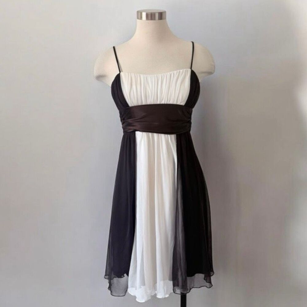 City Triangles Y2K Prom Formal Chocolate Brown White Small Babydoll